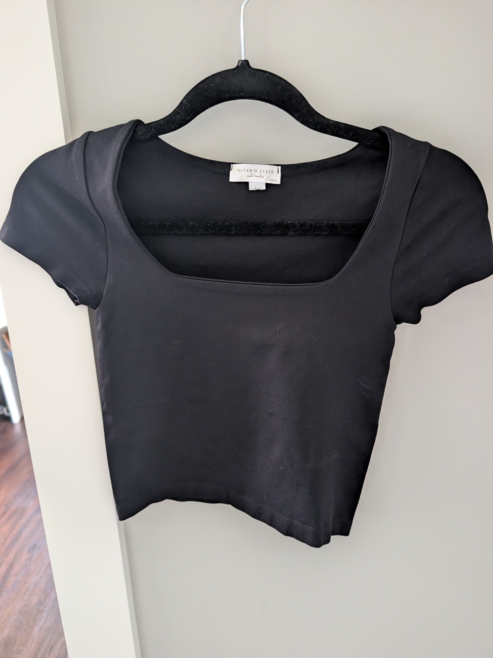 Altar'd State Black Scoop Square Crop Top
